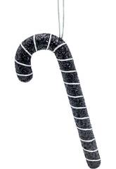 Décoration de Noël Canne à sucre noire brillante de 30 cm