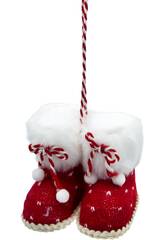 Décoration de Noël Chaussures rouges pour sapin de Noël 7 x 8 cm