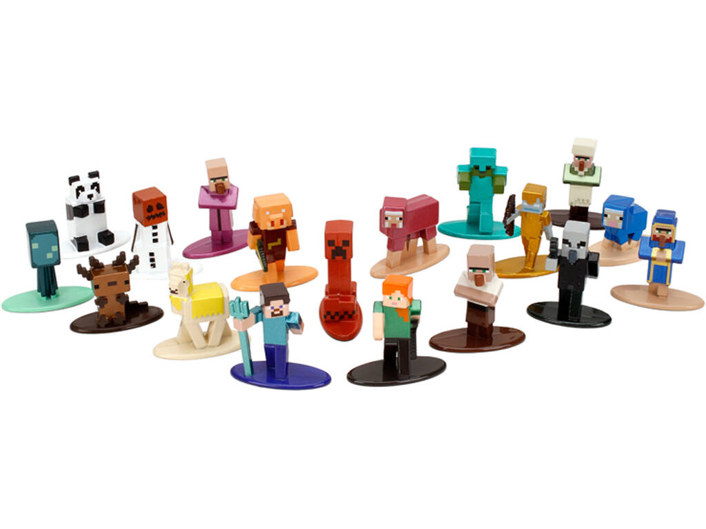 Nano Metalfigs Minecraft Pack 18 figurines métalliques de 4 cm