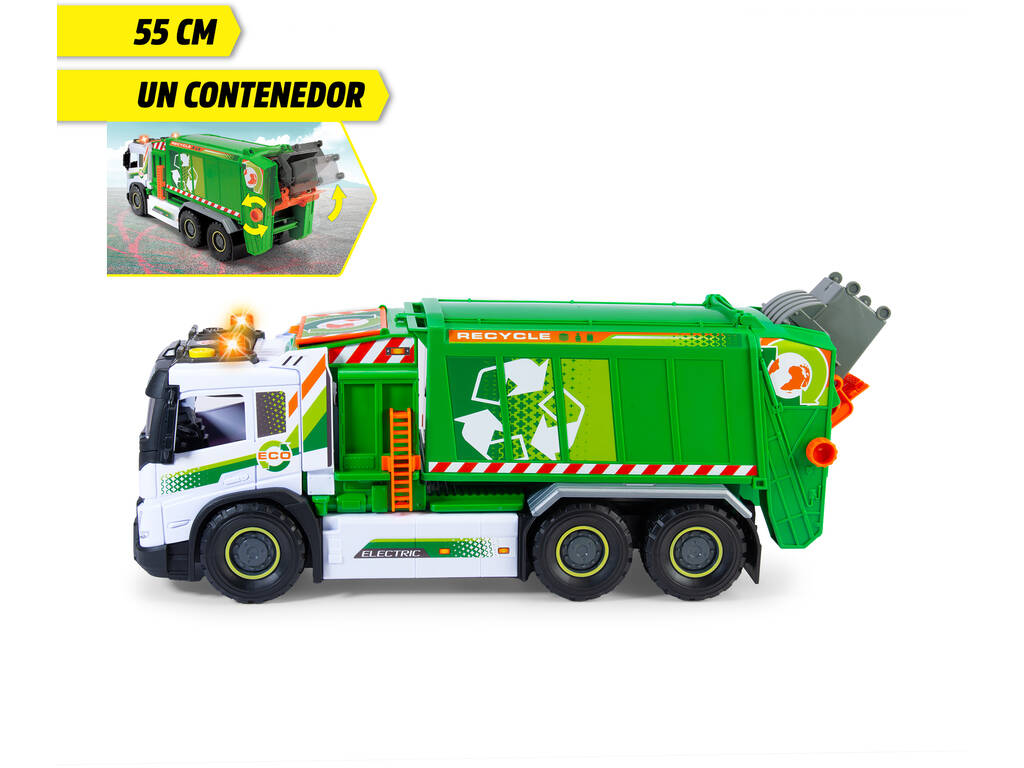 Camion de recyclage Volvo 55 cm avec lumières et sons