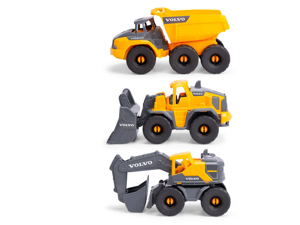 Lot de 3 véhicules de chantier Volvo 26 cm.