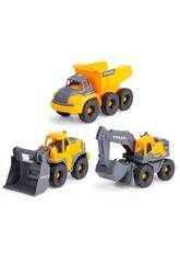 Set 3 Vehículos Construcción Volvo 26 cm.