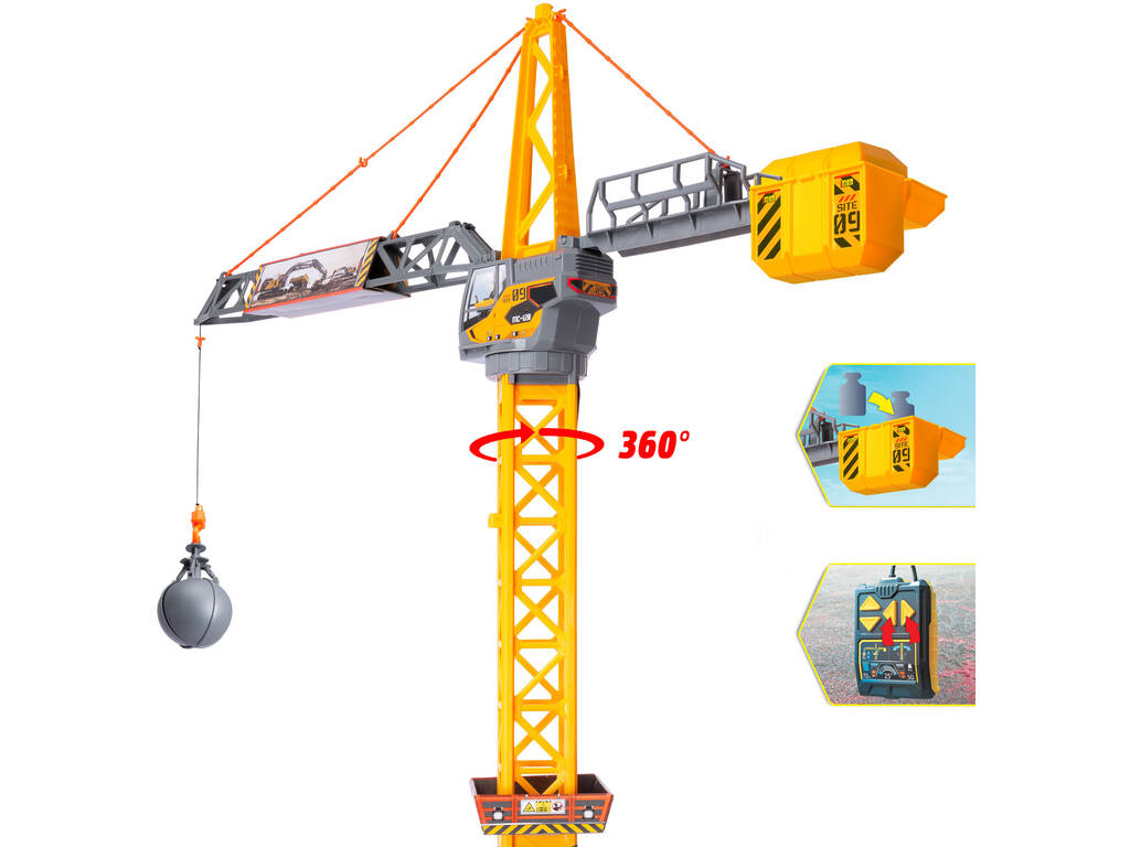 Dickie Toys Grue 110 avec contrôleur à câble