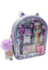 Mochila Kawaii de 26 cm com Acessórios