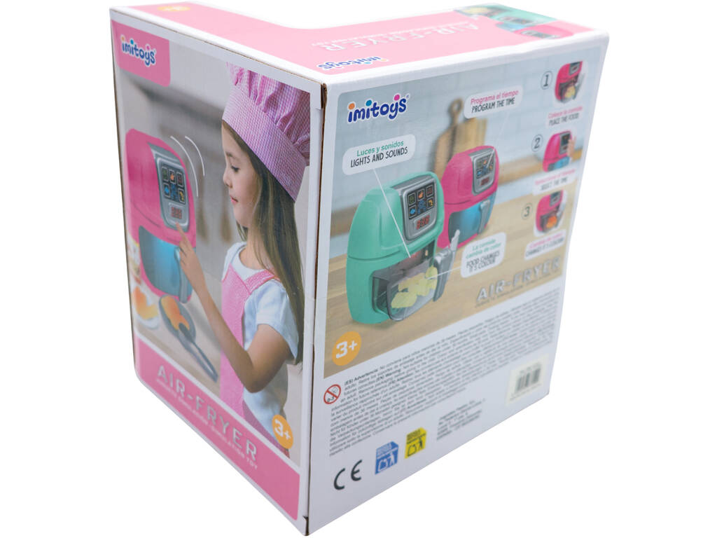 Friteuse à air chaud rose 19 x 16 x 15 cm avec lumières et accessoires