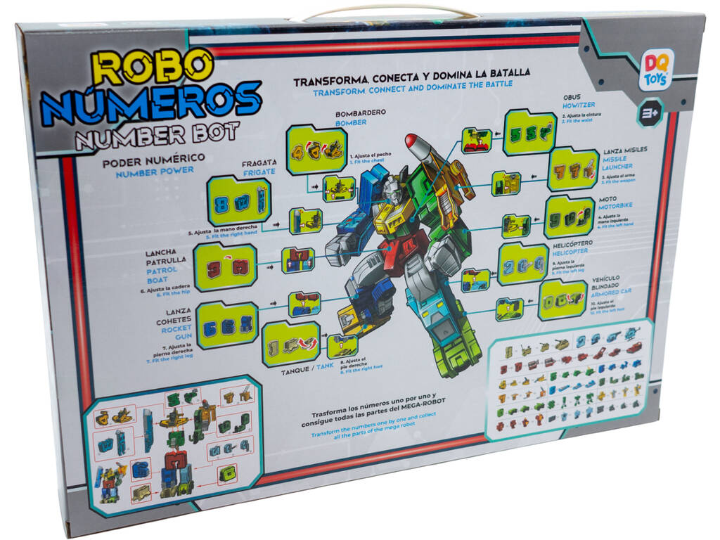 Robo Zahlen Transformierbarer Roboter Set mit 10 Teilen