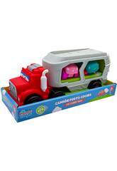 Camião Porta-carros de 25 cm com 2 Mini Carros