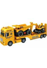 Méga-camion de travaux publics de 55 cm avec benne basculante et pelleteuse