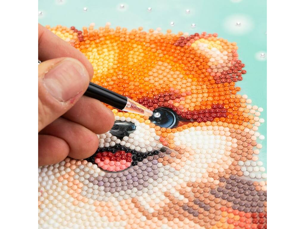 Diamant minuscule décorer avec des pierres précieuses Puppy Volpino