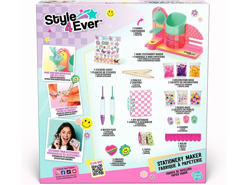 Style4Ever Mini Fábrica de Papelería Bolígrafos y Cuaderno