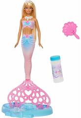 Barbie Muñeca Sirena Burbujas Resplandecientes