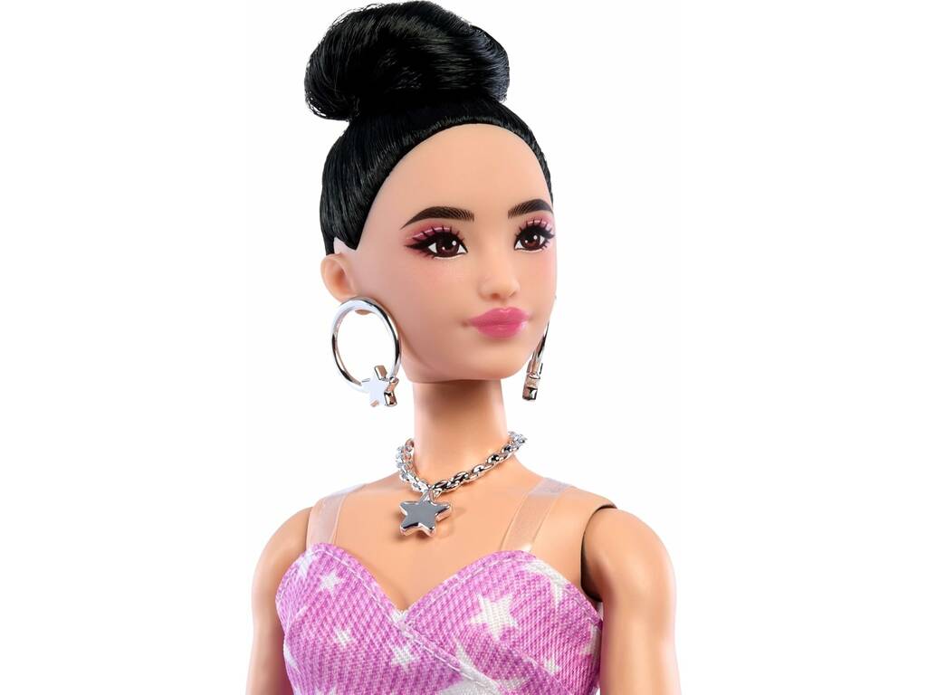 Barbie Deluxe Style Poupée avec robe rose à étoiles