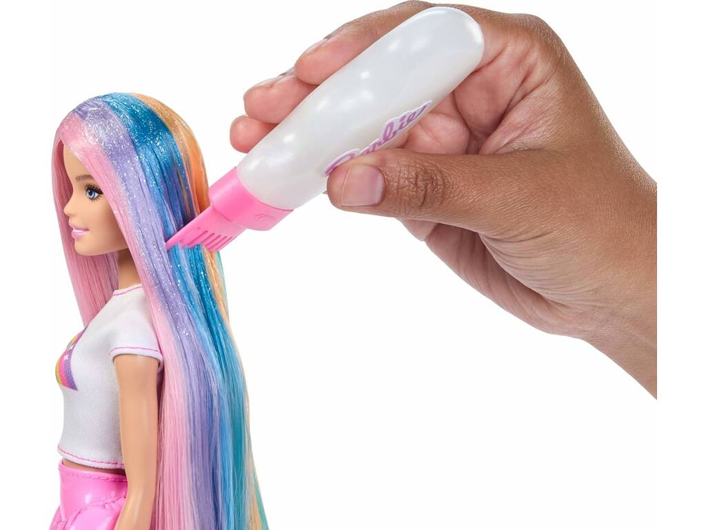 Barbie Cheveux Arc-en-ciel Magique avec accessoires