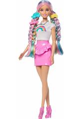 Barbie Cheveux Arc-en-ciel Magique avec accessoires