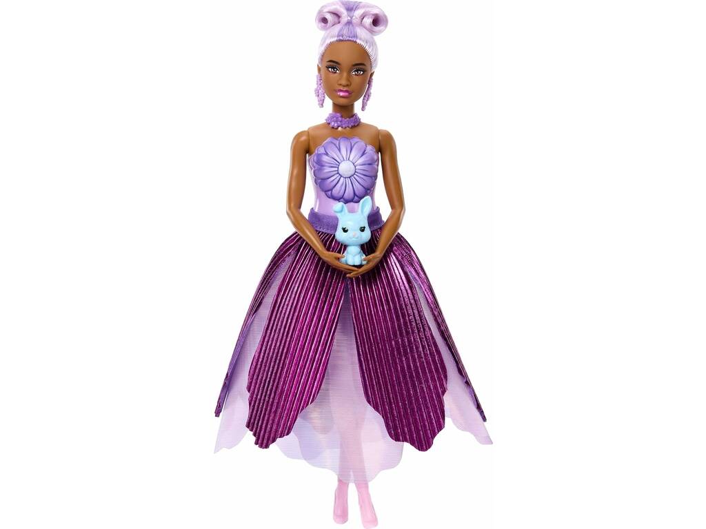 Barbie Petal Pop Bambola Lila con cucciolo e accessori