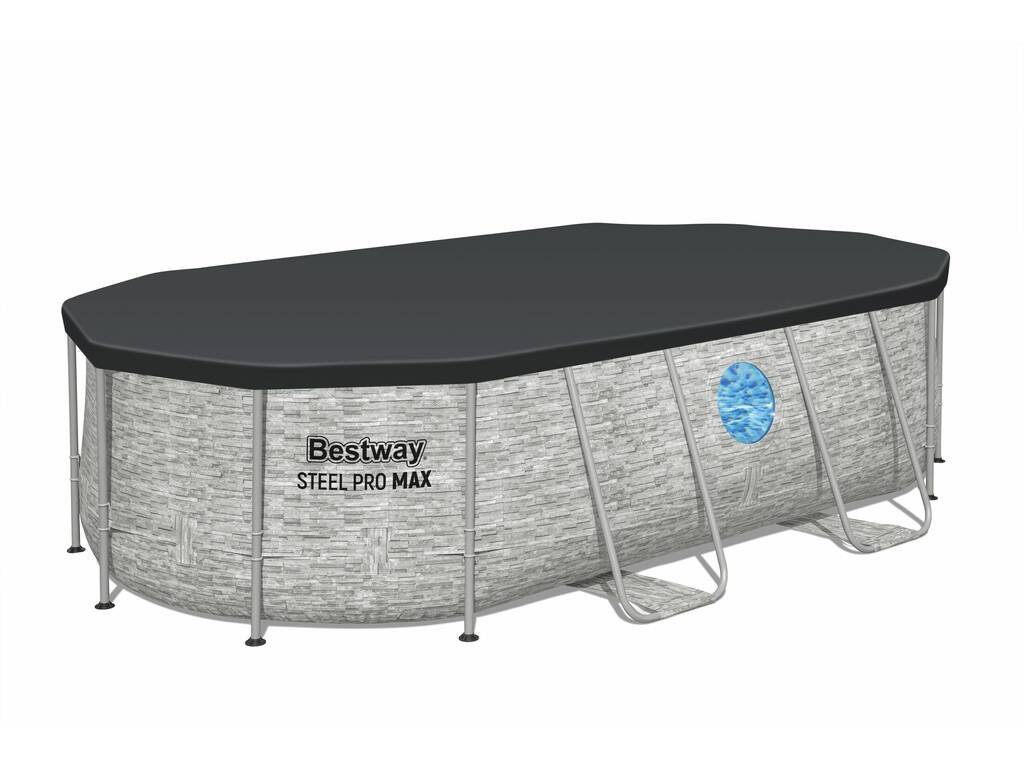 Piscina Desmontável Oval Steel Pro Max Splashview 427x250x100 cm. Bestway 56714