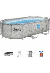 Piscina Desmontável Oval Steel Pro Max Splashview 427x250x100 cm. Bestway 56714