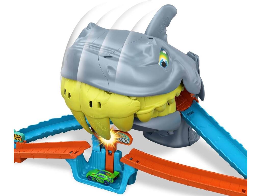 Hot Wheels City Spiaggia dello Squalo Morditore con Veicolo
