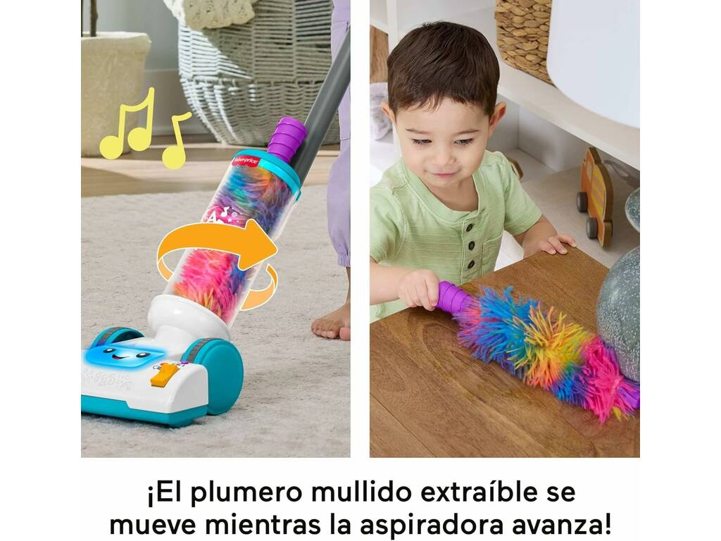 Fisher Price Ri e Aprende Aspirador 2 em 1 com Luz e Sons