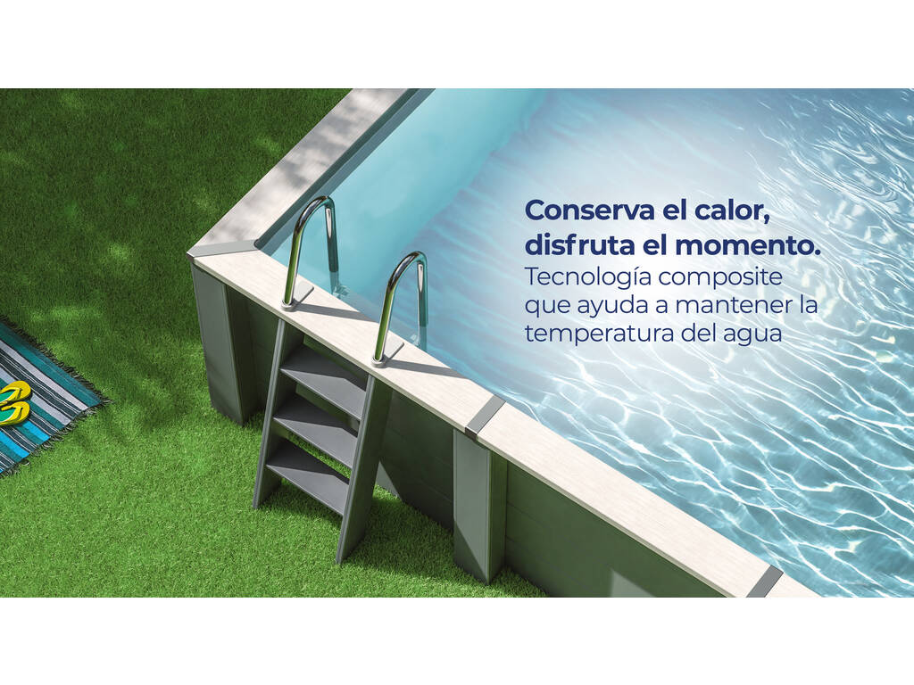 Piscina rettangolare in composito 315 x 175 x 96 cm Gre KPCOR2814T