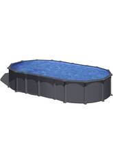 Piscine ovale aspect anthracite 610 x 375 x 132 cm Gre KITPROV6188GY