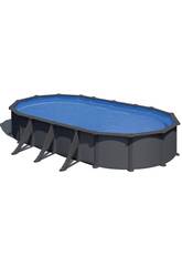 Piscine ovale aspect anthracite 730 x 375 x 132 cm Gre KITPROV738GY