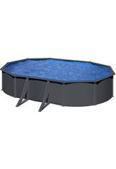 Piscine ovale aspect anthracite 610 x 375 x 120 cm Gre KIT610GY