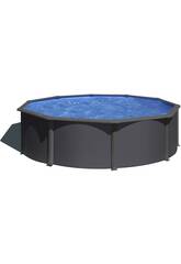 Piscine ronde aspect anthracite 460 x 120 cm Gre KIT460GY