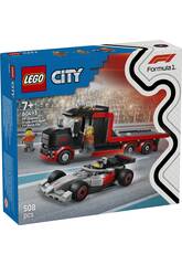 Lego City Formula 1 Camión de Exposición de F1 con Coche de Carreras Audi F1