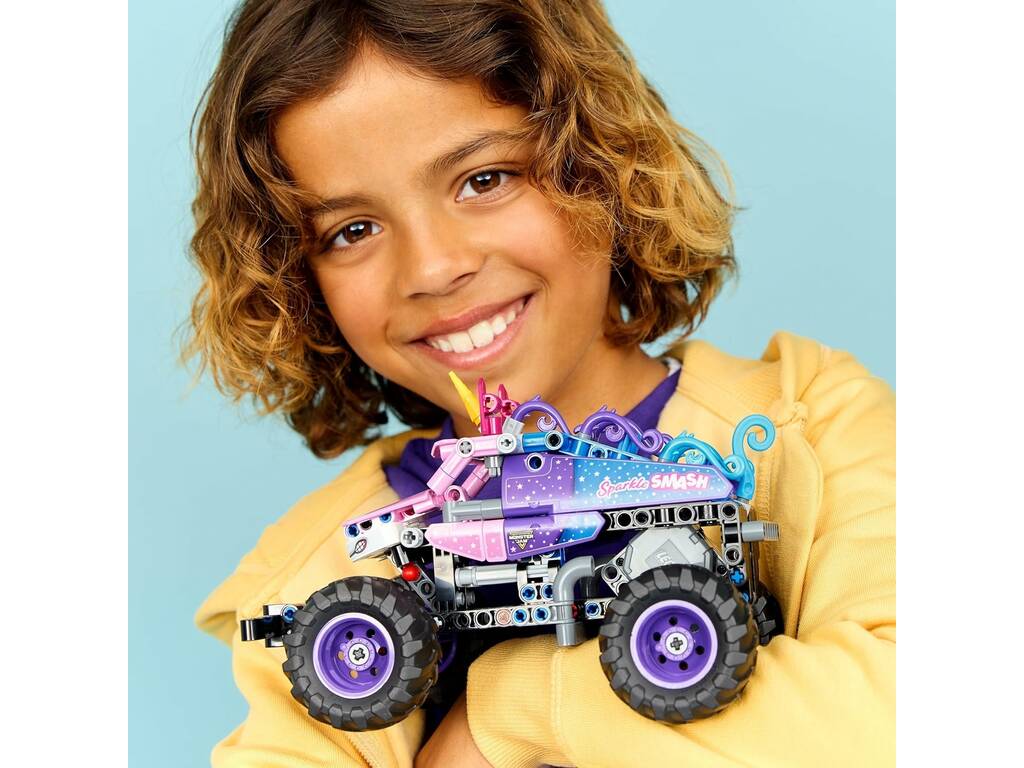 Lego Technic Monster Jam Sparkle Smash con motore a carica manuale