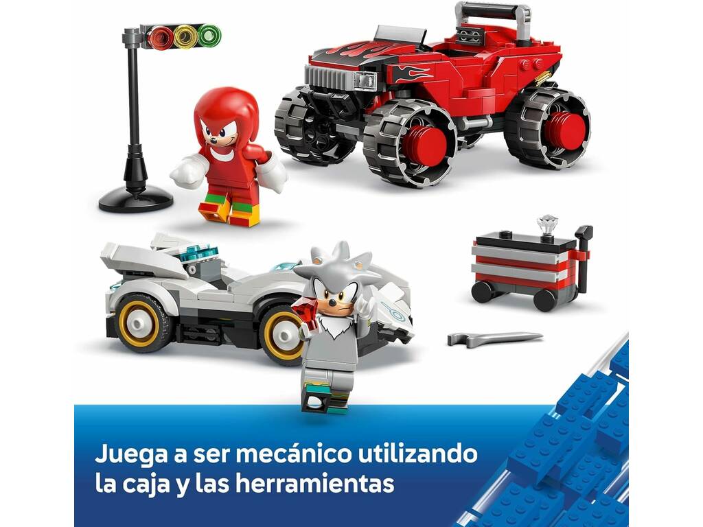 Lego Sonic Auto di Silver vs Monster Truck di Knuckles
