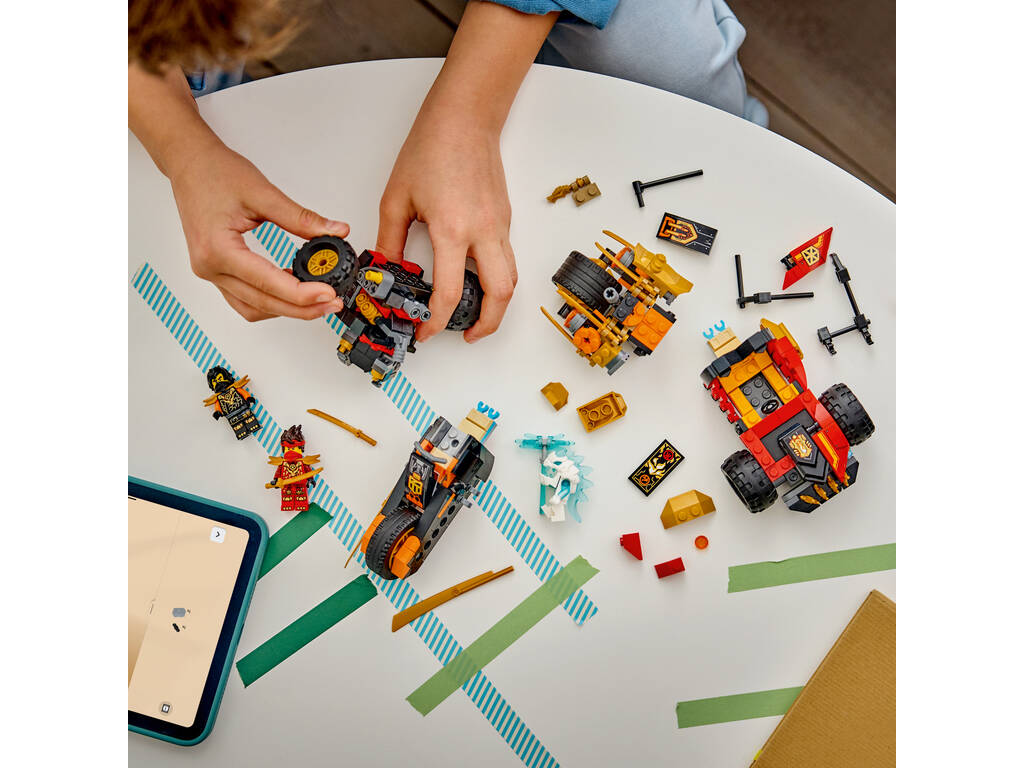 Lego Ninjago Dragons Rising Vehículos Combinables de Kai y Cole