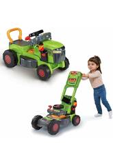 Tractor y Cortacésped Verde Convertible 3 en 1 con Luz y Sonidos