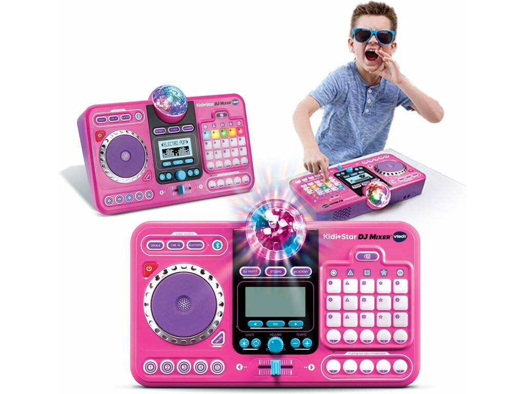 Kidi DJ Mix Console Mixer 10 in 1 Rosa