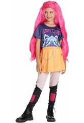 Disfraz Music Hunter Ni�a con Peluca Rosa Talla M