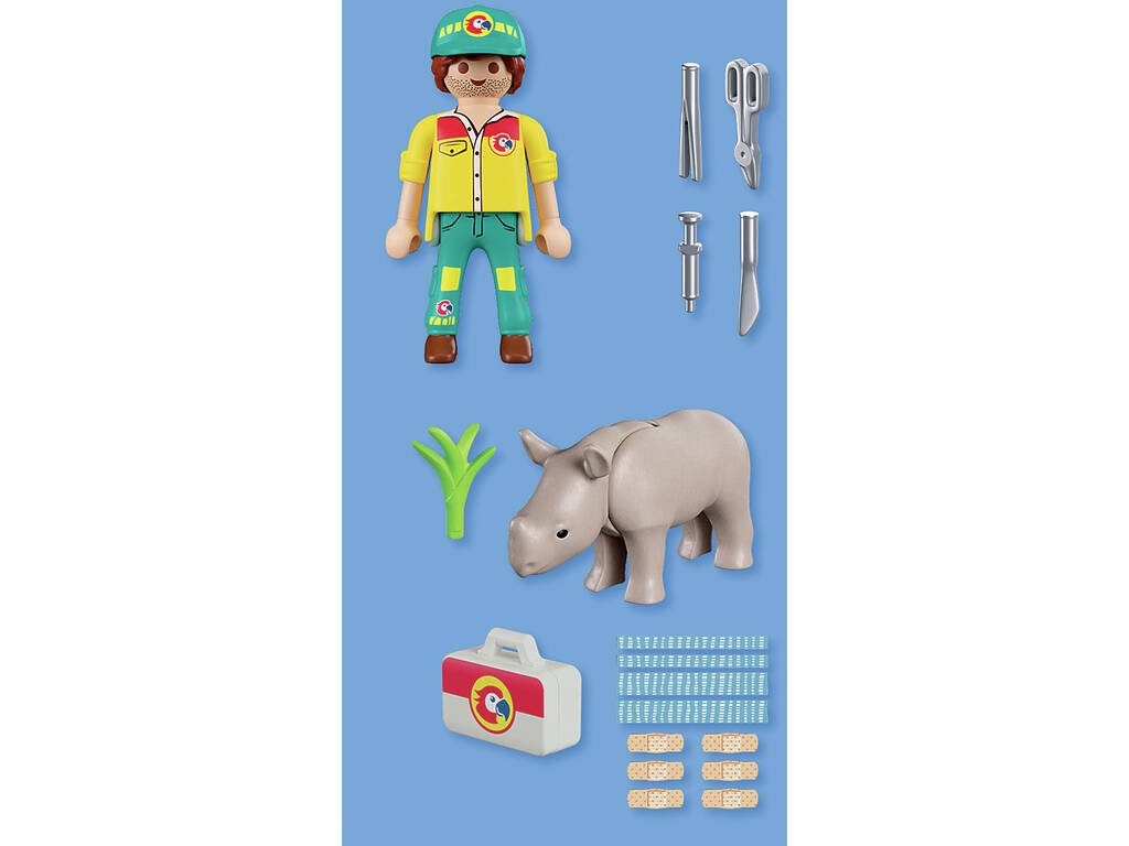 Playmobil Duopack Soigneur et rhinocéros