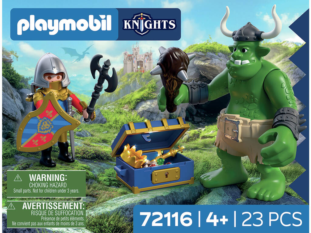 Playmobil Knights Troll con Tesoro de Caballero León