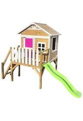 Maisonnette en bois Flam surélevée sur une plateforme de 90 cm, 258 x 315 x 200 cm Masgames MA809585X