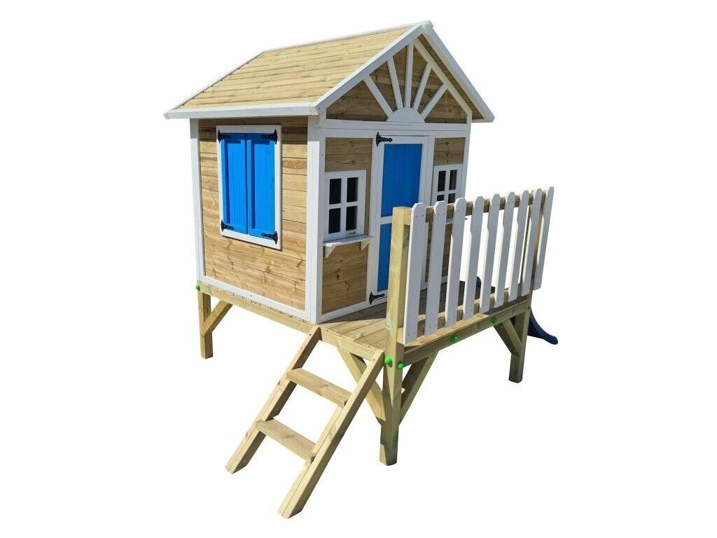 Maisonnette en bois Visby surélevée sur une plateforme de 60 cm, 225,5 x 200 x 209,5 cm Masgames MA806599X