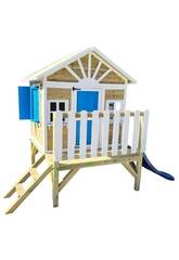 Maisonnette en bois Visby surélevée sur une plateforme de 60 cm, 225,5 x 200 x 209,5 cm Masgames MA806599X