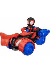Spidey y Su Superequipo Pack Tecno-Moto con Figura Miles Spin Morales