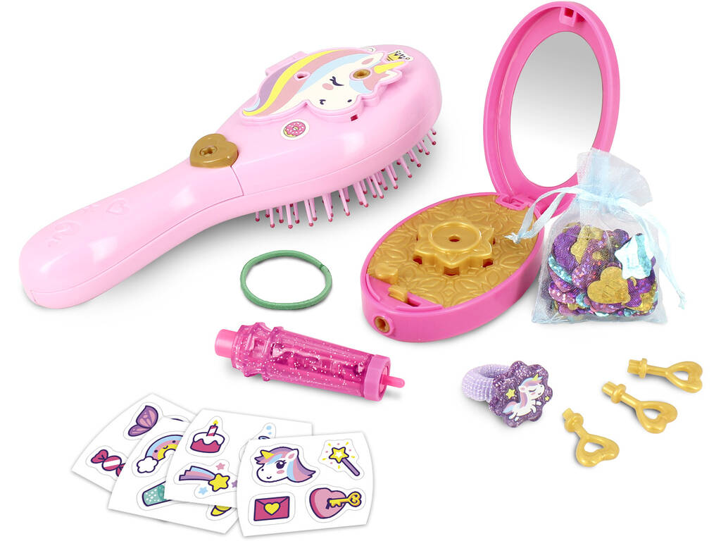Funlockets Brosse à cheveux secrète avec applicateur de paillettes
