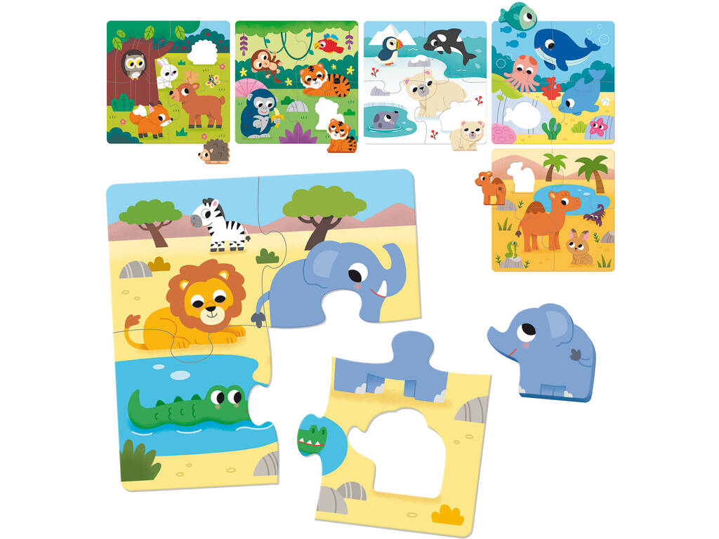 Puzzle en bois 6 habitats