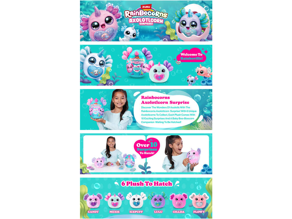 Zuru Rainbocorns Axolotlcorn Surprise Œuf avec peluche surprise et accessoires