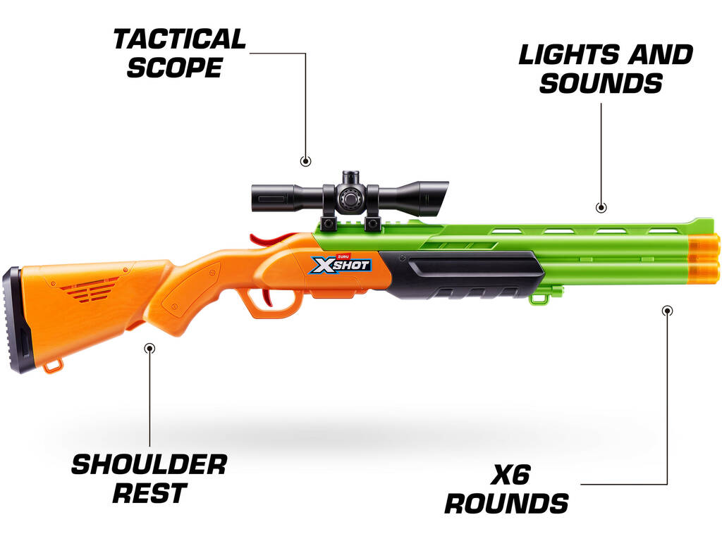 Zuru X-Shot Fusil Wild Adventure avec lumière et sons