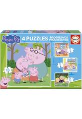 Puzzles progressifs Peppa Pig 6-9-12-16 pièces
