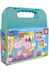 Peppa Pig Coffret contenant 4 puzzles progressifs de 6, 9, 12 et 16 pièces