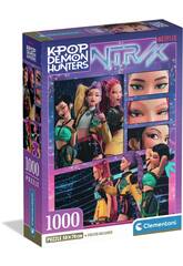 Puzzle 1000 K-Pop Demon Hunters Montage Huntrix avec affiche