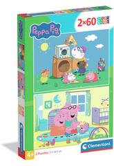 Puzzle 2x60 Super Color Peppa Pig