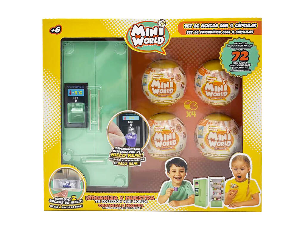 Mini World Set Nevera con 4 Cápsulas